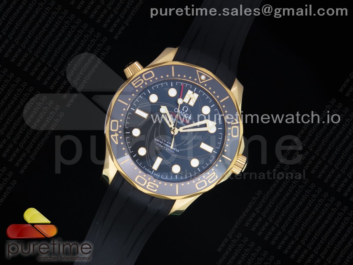 VS공장 씨마스터다이버 300 007 제임스본드 옐로우골드 블랙다이얼 러버 / Seamaster Diver 300M YG 007 James Bond VSF 11 Best Edition on Black Rubber Strap A8807