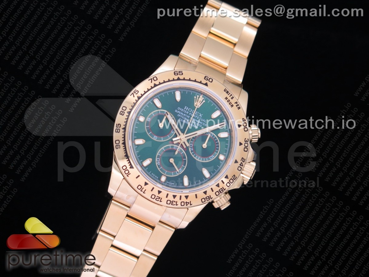 OM공장 롤렉스 데이토나 옐로우골드 금통 그린다이얼 브슬 / Daytona 116508 YG OMF Best Edition Green Dial on YG Bracelet A4130