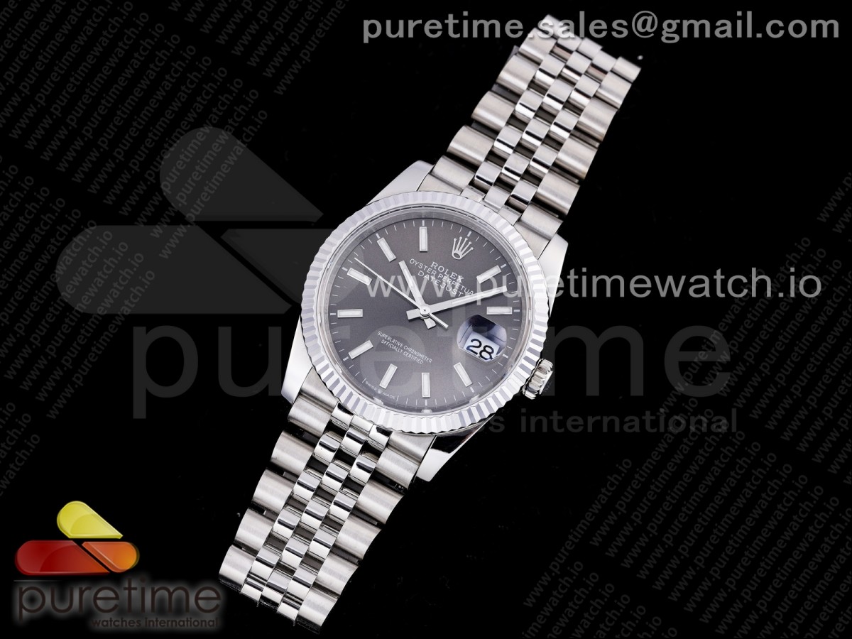GM공장 롤렉스 데이저스트 36MM 그레이 바인덱스 다이얼 브슬 3235 904L / DateJust 36 SS 126234 GMF Best Edition 904L Steel Gray Dial Stick Markers on Jubilee Bracelet SA3235