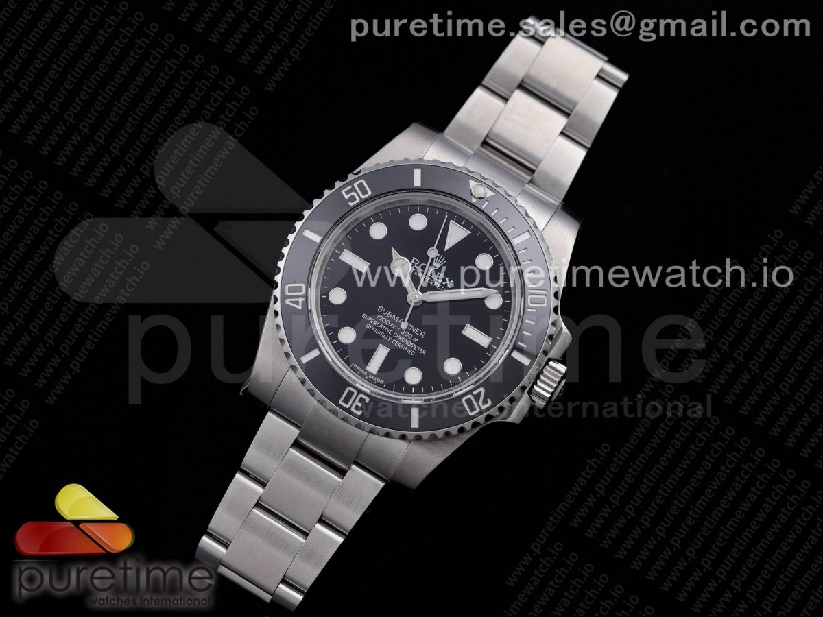 AR공장 롤렉스 서브마리너 논데이트 904L 2824 / Submariner 114060 No Date Black Ceramic 904L Steel ARF11 Best Edition on SS Bracelet A2824