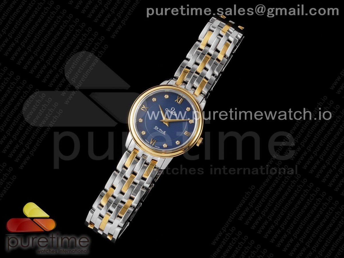 ZF공장 오메가 드빌 블루 다이아다이얼 옐로우골드 콤비 브슬 / De Ville Prestige Quartz 27mm SS/YG ZF 1:1 Best Edition Blue Dial on SS/YG Bracelet Jap Quartz