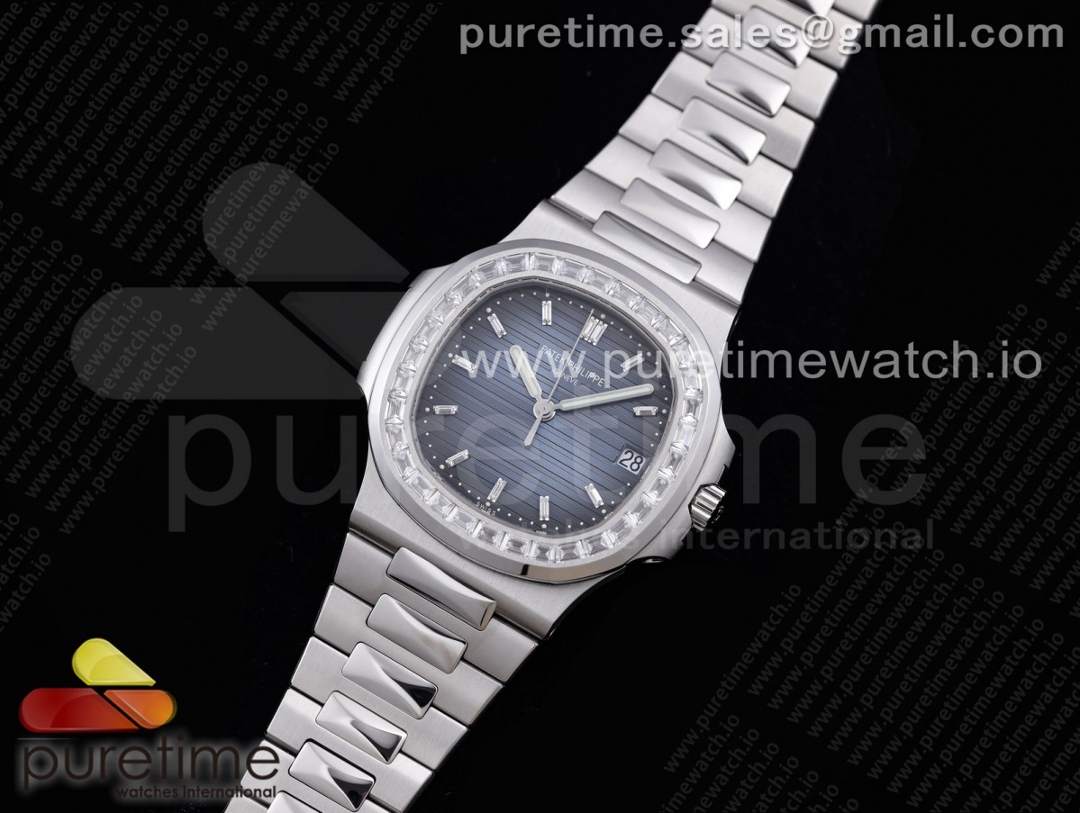 PP공장 V3 파텍필립 노틸러스 5711 블루다이얼 다이아베젤 브슬 / Nautilus 5711 PPF 11 Best Edition Blue Dial Diamonds Bezel on SS Bracelet 324CS (Free box)