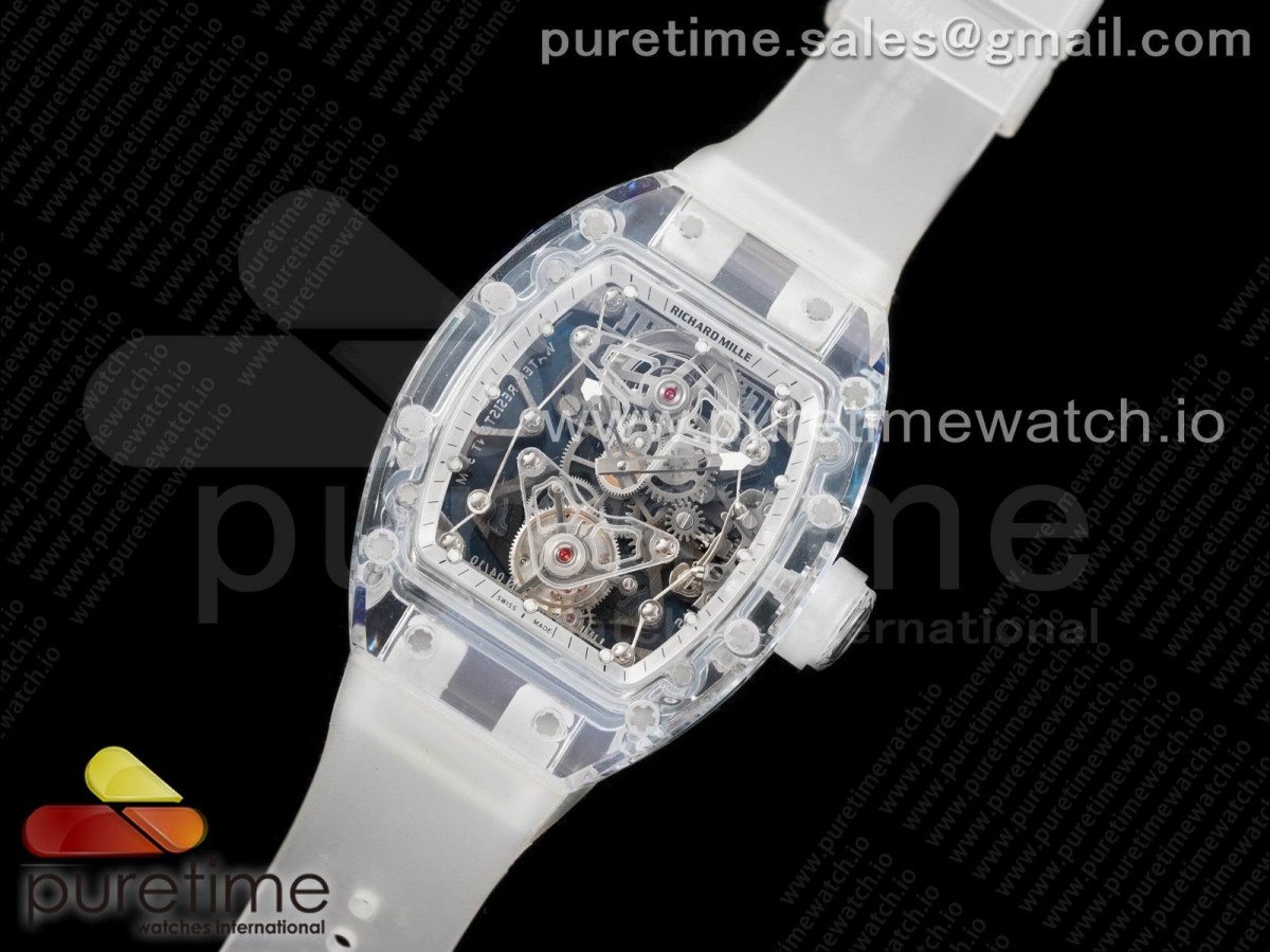 EUR공장 리차드밀 RM056-02 리얼투어빌론 스켈레톤무브 러버 /  RM056-02 Transparent Tourbillon EURF Best Edition Skeleton Dial on Rubber Strap