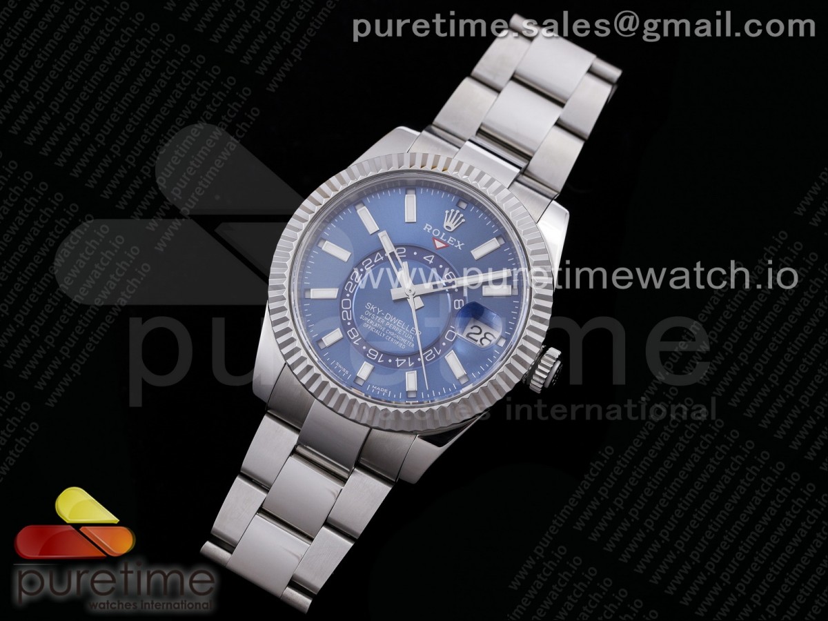 눕공장 롤렉스 스카이드웰러 블루다이얼 브슬 / Sky-Dweller 326934 SS Noob 11 Best Edition Blue Dial on SS Bracelet A23J