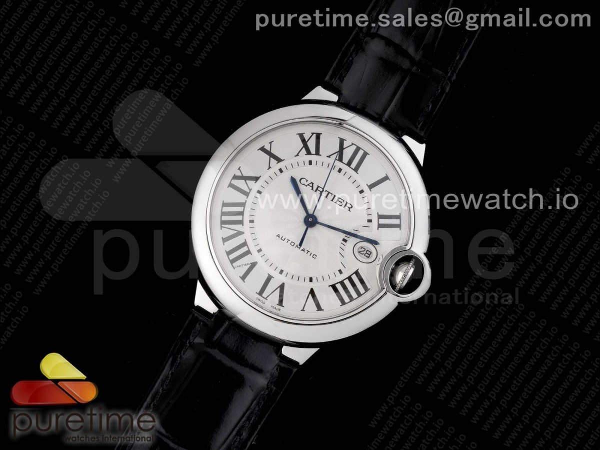 AF공장 V4 까르띠에 발롱블루 42MM 악어가죽 2824 / Ballon Bleu 42mm SS AF 11 Best Edition White Texture Dial on Black Crocodile Strap A2824 V4