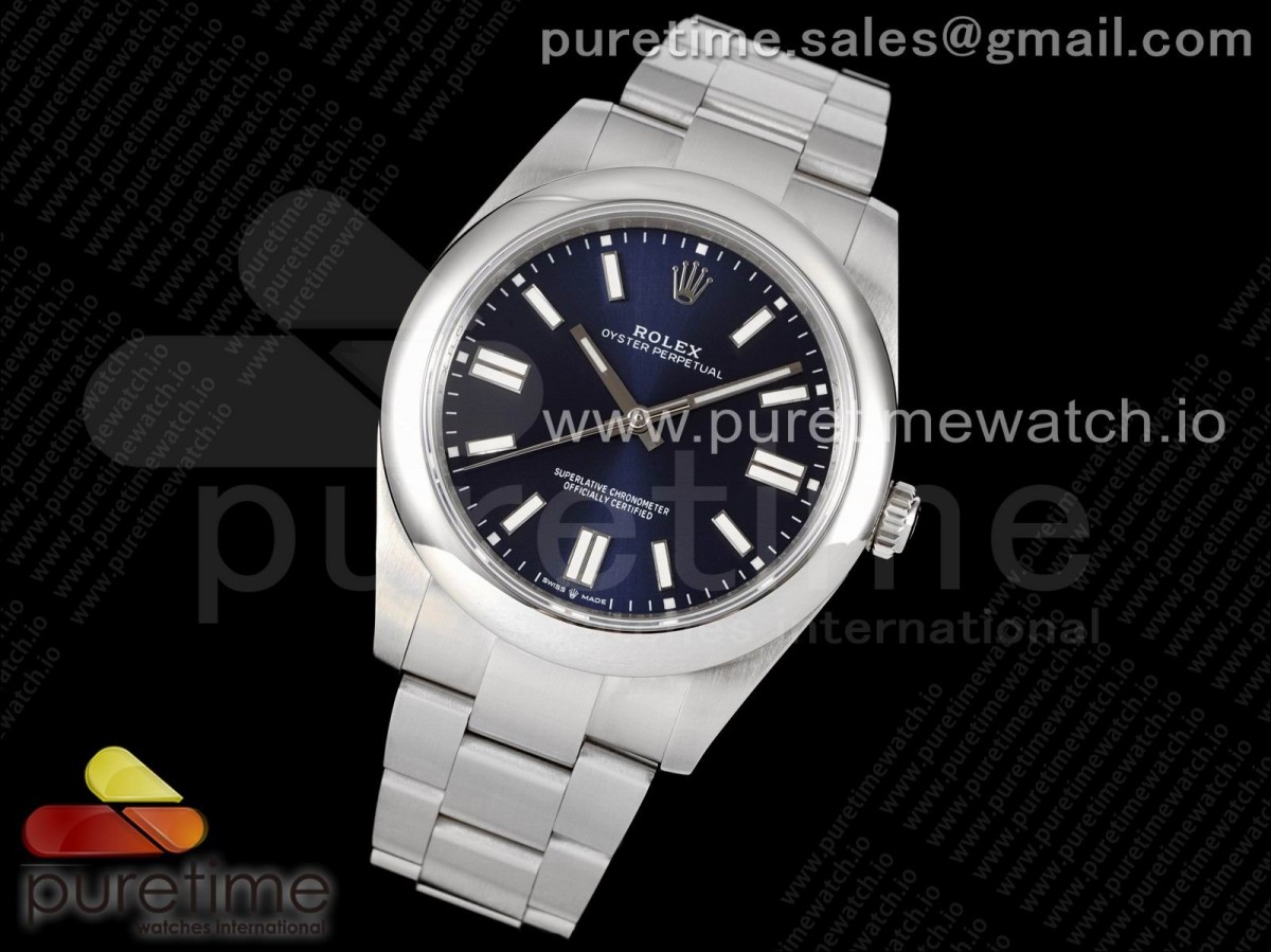 EW공장 롤렉스 오이스터퍼페츄얼 41MM 블루다이얼 브슬  (인덱스틀어짐 교환X) / Oyster Perpetual 41mm 124300 EWF Best Edition Deep Blue Dial on SS Bracelet A3230