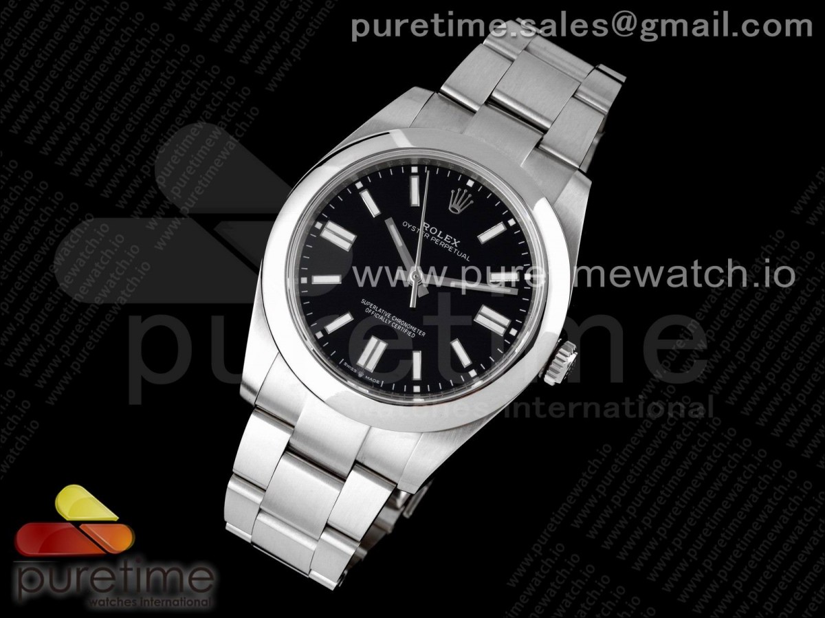 EW공장 롤렉스 오이스터퍼페츄얼 41MM 블랙다이얼 브슬 (인덱스틀어짐 교환X)  / Oyster Perpetual 41mm 124300 EWF Best Edition Black Dial on SS Bracelet A3230