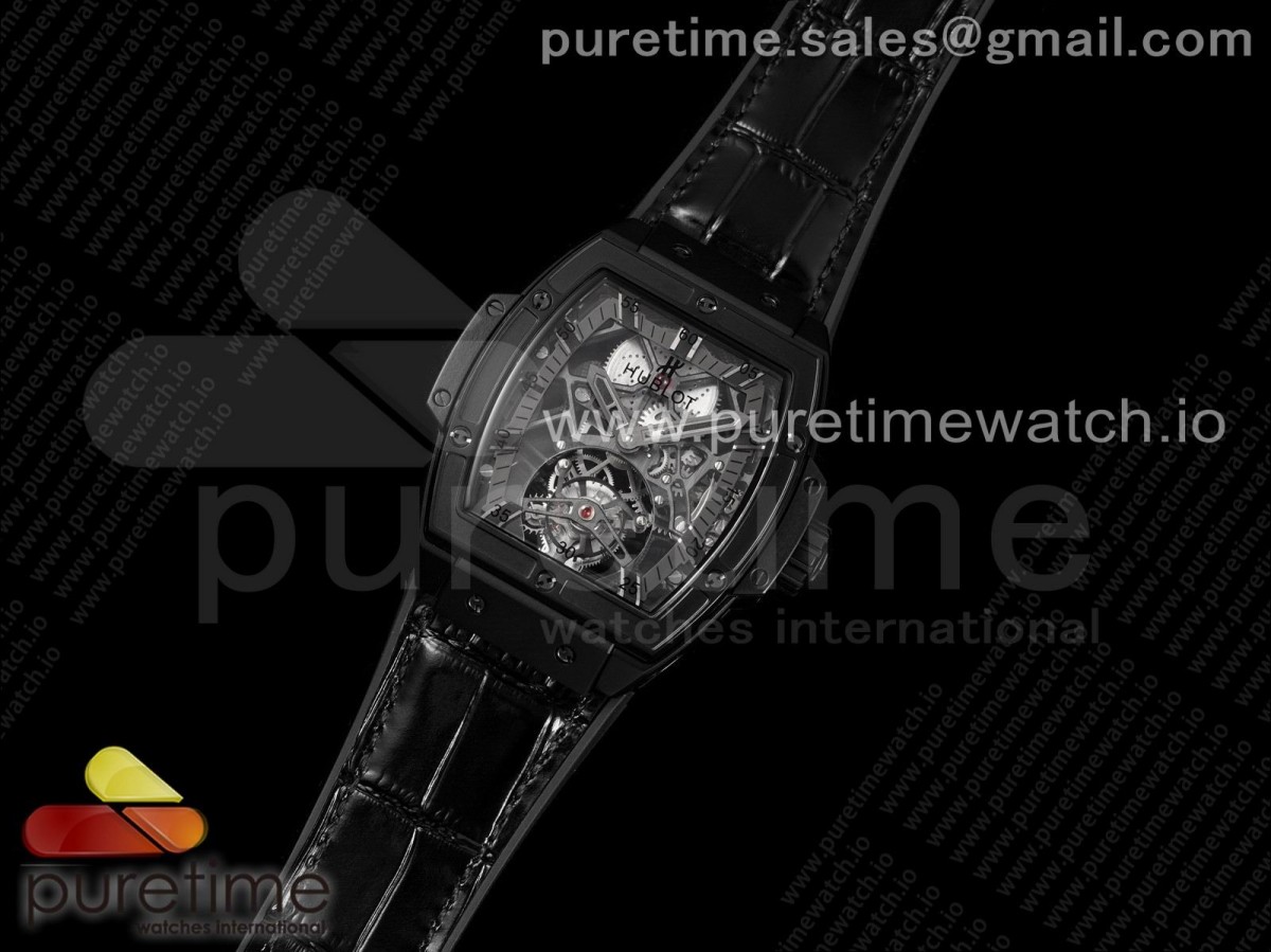 V9공장 위블로 스프릿트 빅뱅 투어빌론 스켈레톤다이얼 블랙거미스트랩 / Spirit of Big Bang Tourbillion PVD V9F Best Edition Skeleton Dial on Black Gummy Strap