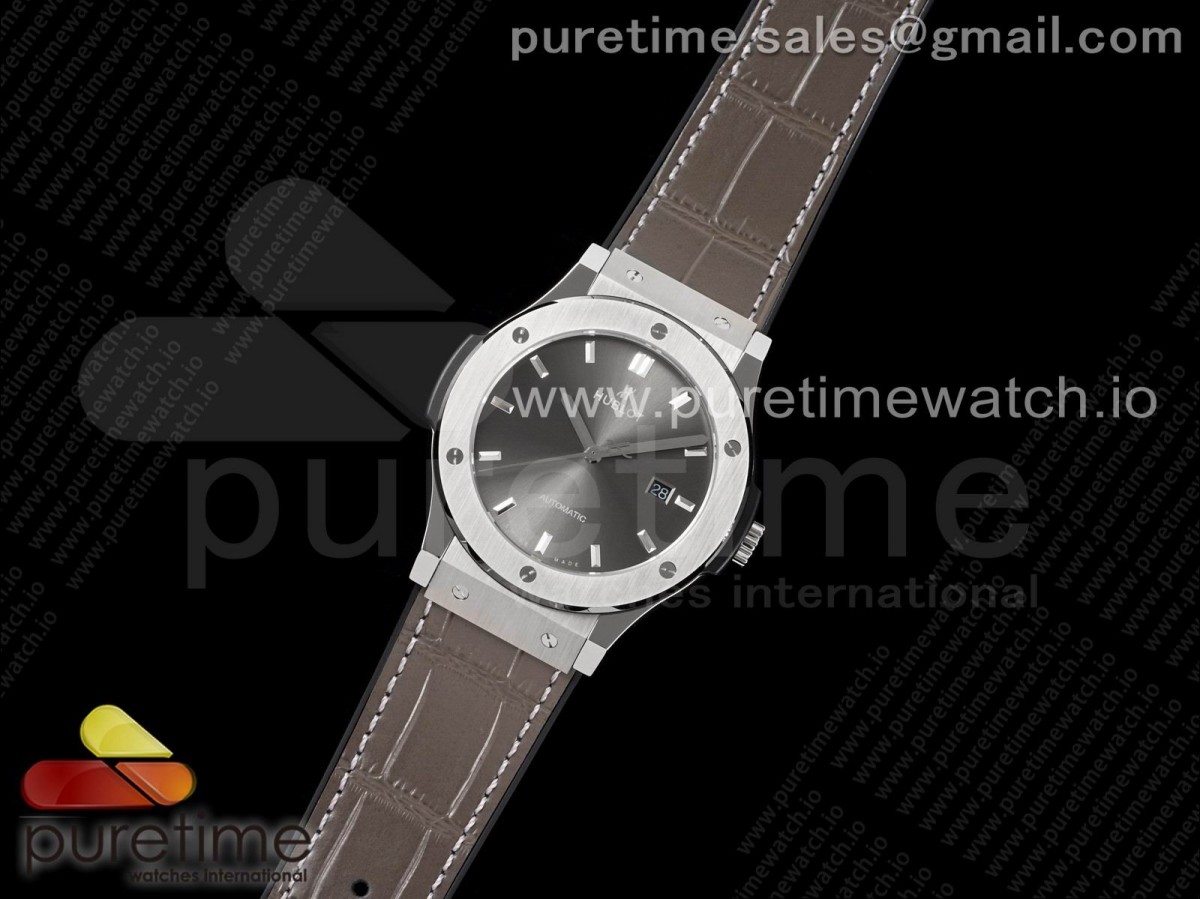 HB공장 위블로 클래식퓨전 45MM PVD 그레이다이얼 그레이거미스트랩 Classic Fusion 45mm SS HBF 11 Best Edition Gray Dial on Gray Gummy Strap A2892