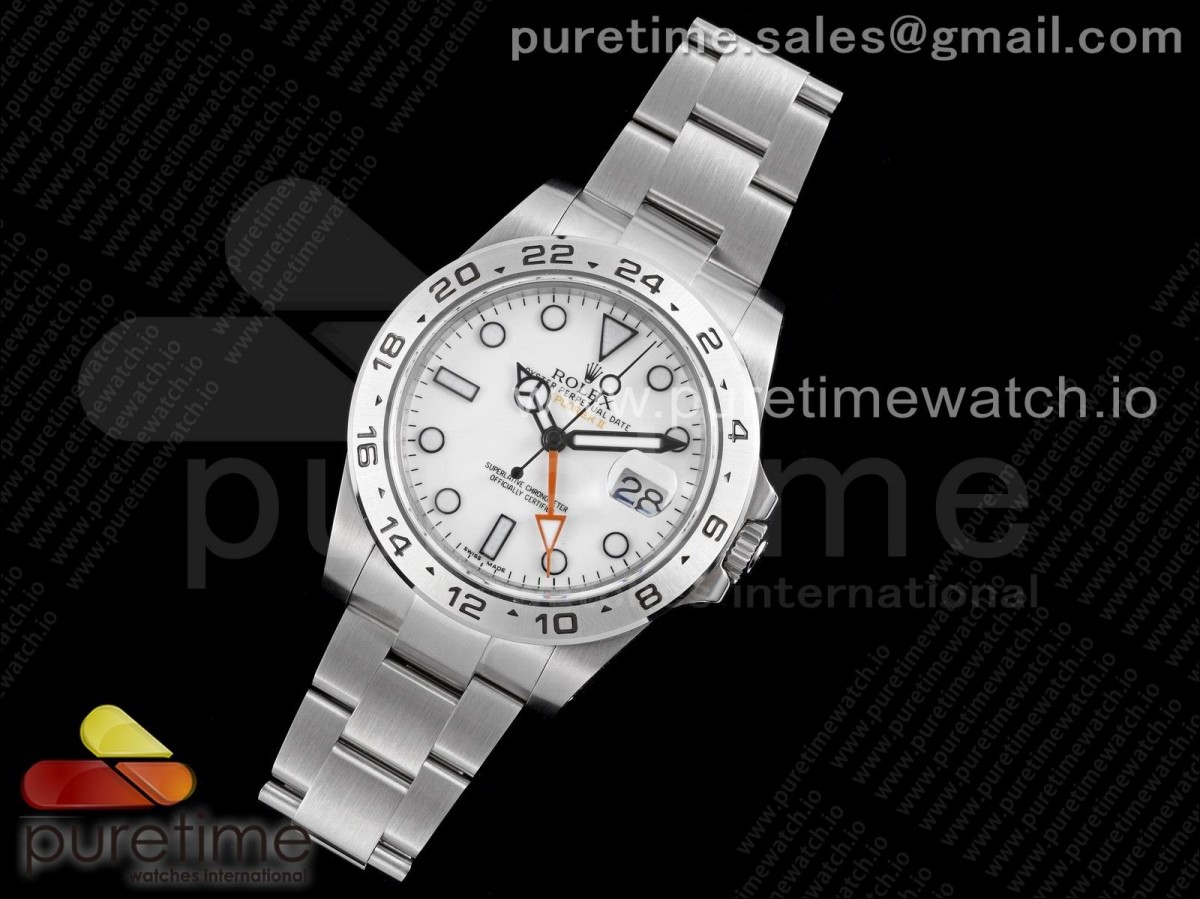 GM공장 V2 롤렉스 익스플로러 2 42MM 화이트 브슬 3186 / Explorer II 42mm 216570 White 904L SS GMF 11 Best Edition White Dial on Bracelet A3186 CHS V2