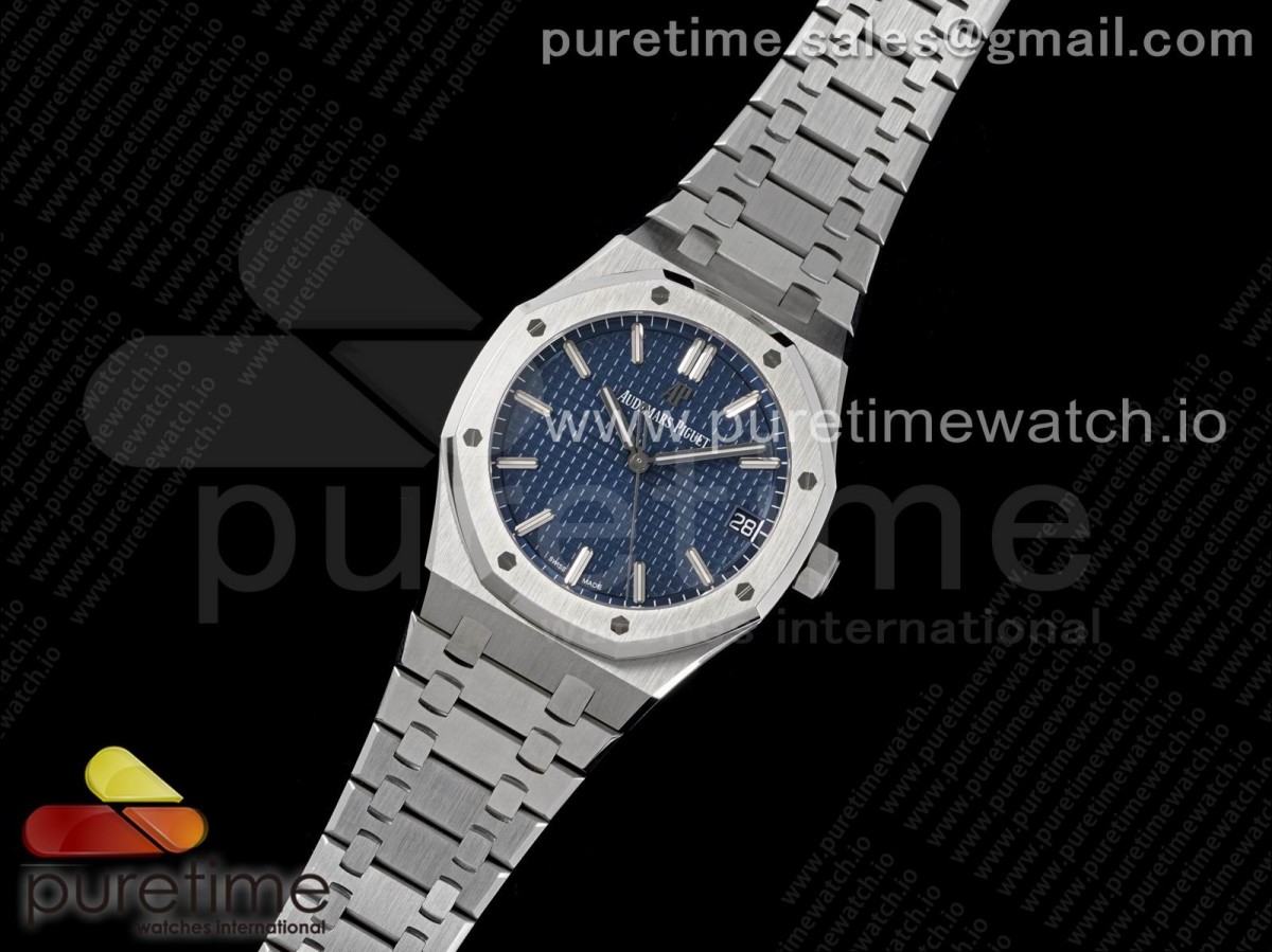 ZF공장 오데마피게 로얄오크 15500 블루디이얼 브슬 / Royal Oak 41mm 15500 SS ZF 11 Best Edition Blue Textured Dial on SS Bracelet A4302 V2