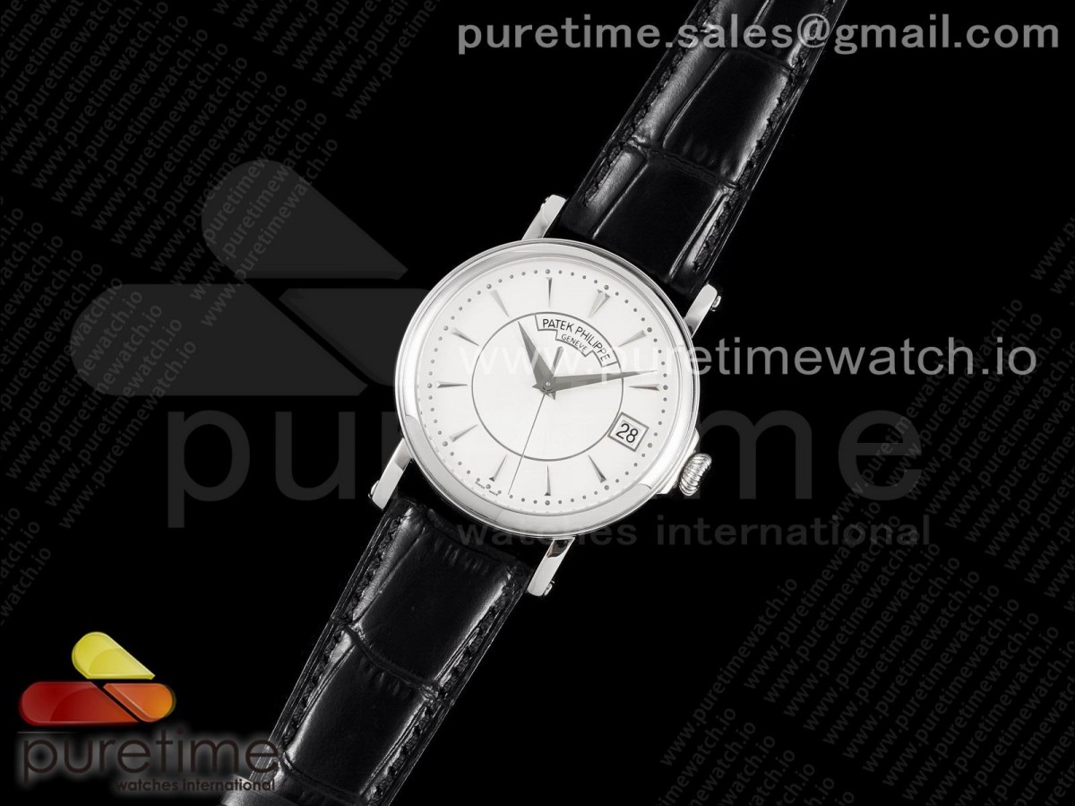ZF공장 파텍필립 칼라트라바 5153 화이트다이얼 블랙가죽 / Calatrava 5153 SS ZF 11 Best Edition White Dial on Black Leather Strap A324CS