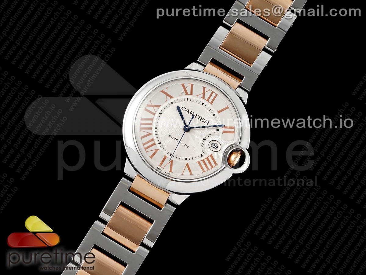AF공장 발롱블루 42MM 로즈골드 화이트다이얼 콤비 브슬 오토매틱 / Ballon Bleu 42mm SSRG AF 11 Best Edition White Textured Dial on SSRG Bracelet A2824