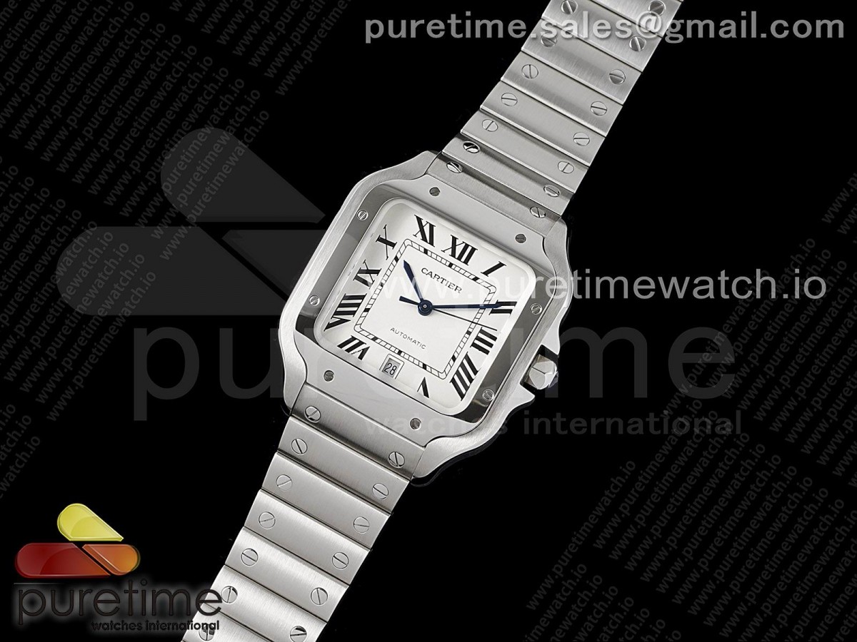 GF공장 V2 까르띠에 산토스 40MM  실버 화이트다이얼 스마트링크 / Santos de Cartier 40mm SS GF 11 Best Edition White Dial on SS SmartLinks Bracelet MIYOTA 9015 V2 