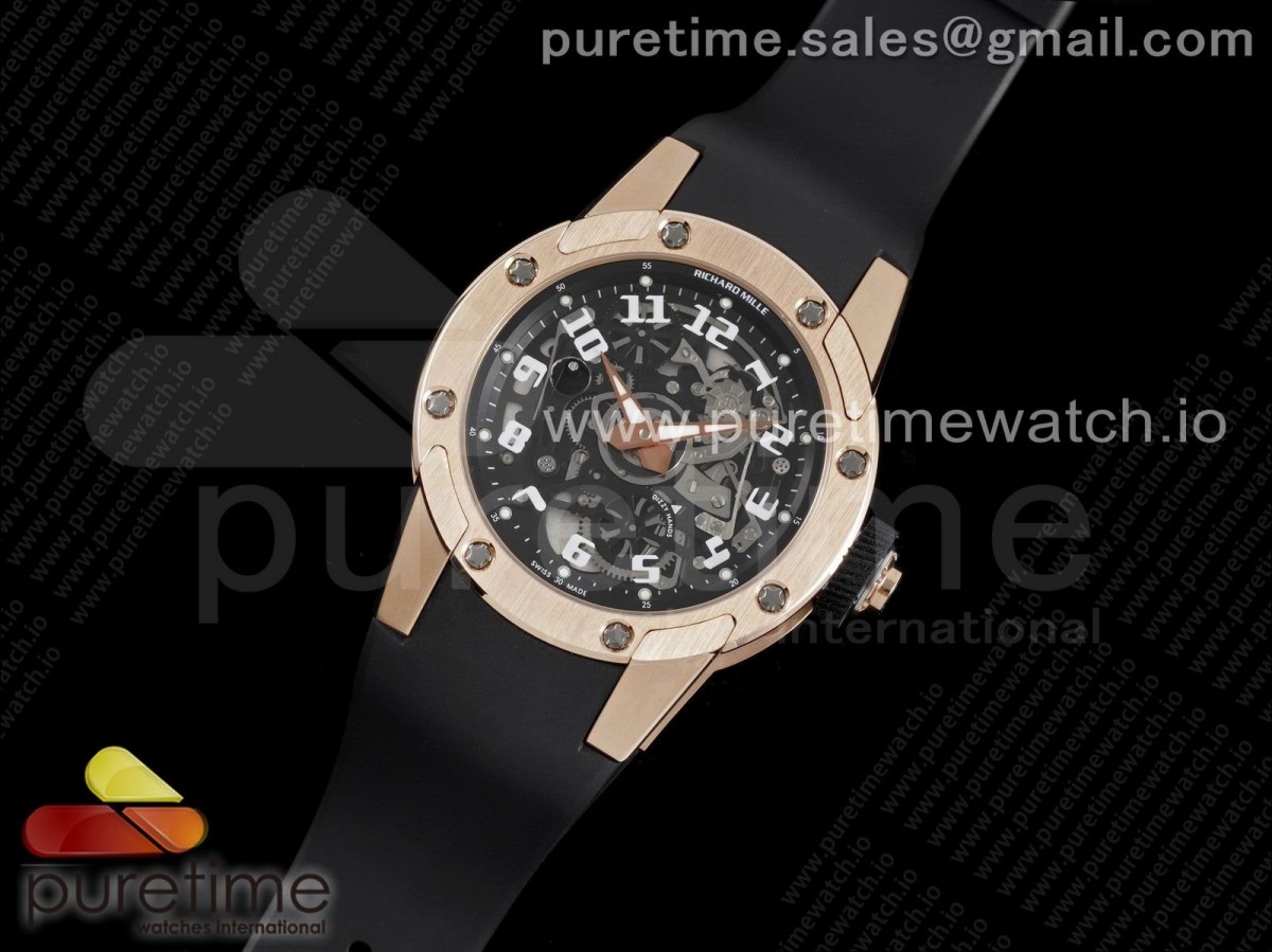 GREEN공장 리차드밀 RM63-01 로즈골드 크리스탈다이얼 러버 / RM63-01 RG 'Green Maker' Best Edition Crystal Dial on Black Rubber Strap A23J