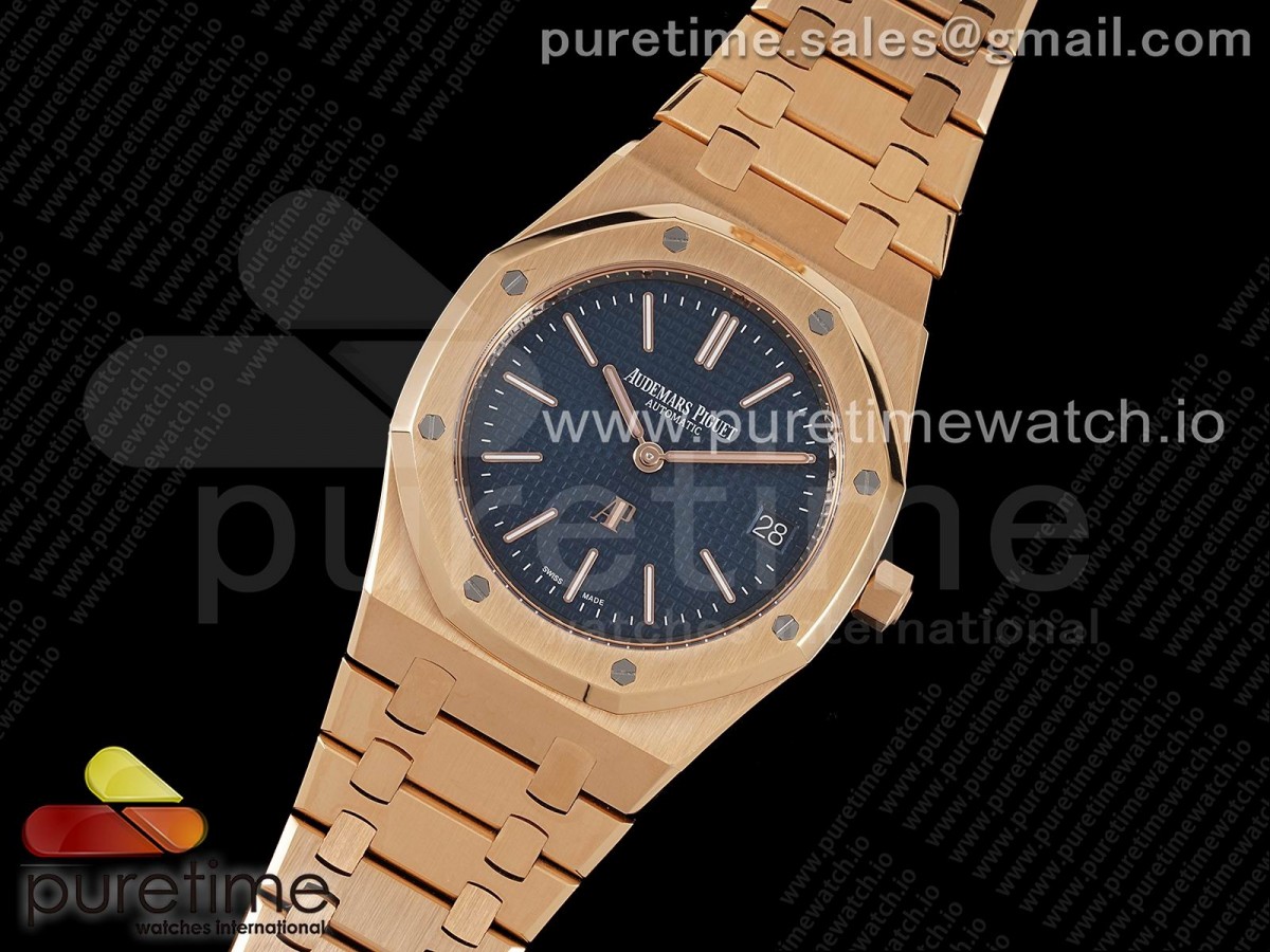 ZF공장 오데마피게 로얄오크 39MM 15202 로즈골드 블루다이얼 브슬 / Royal Oak 39mm 15202 RG ZF 11 Best Edition Blue Textured Dial on RG Bracelet A2121