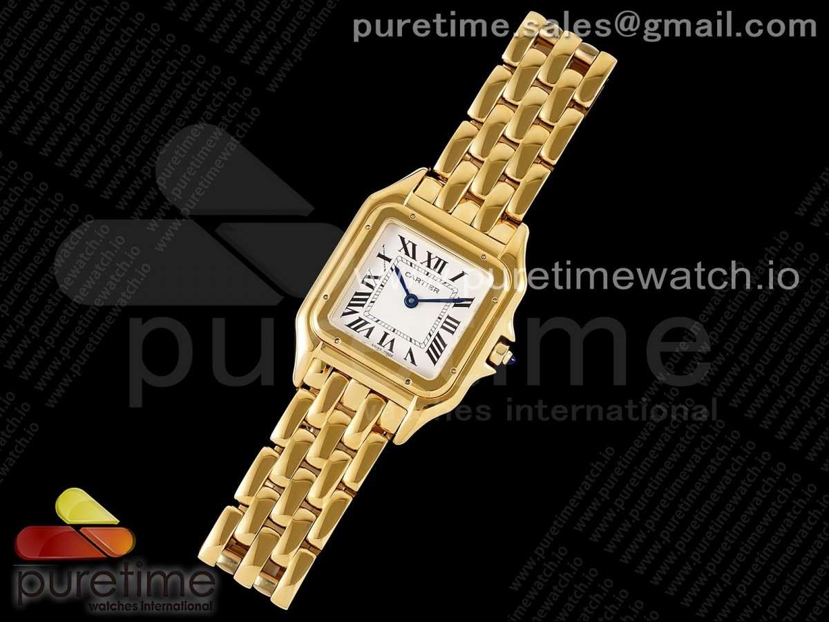 BV공장 까르띠에 팬더 27MM 옐로우골드 브레이슬릿 쿼츠 / Panthère 27mm BVF 11 Best Edition YG White Dial on YG Bracelet Ronda Quartz