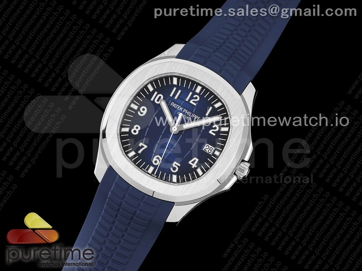 3K공장 V2 파텍필립 아쿠아넛 5168 블루다이얼 블루러버 / Aquanaut 5168G 42mm SS 3KF 11 Best Edition Blue Dial on Blue Rubber Strap A324 Super Clone V2
