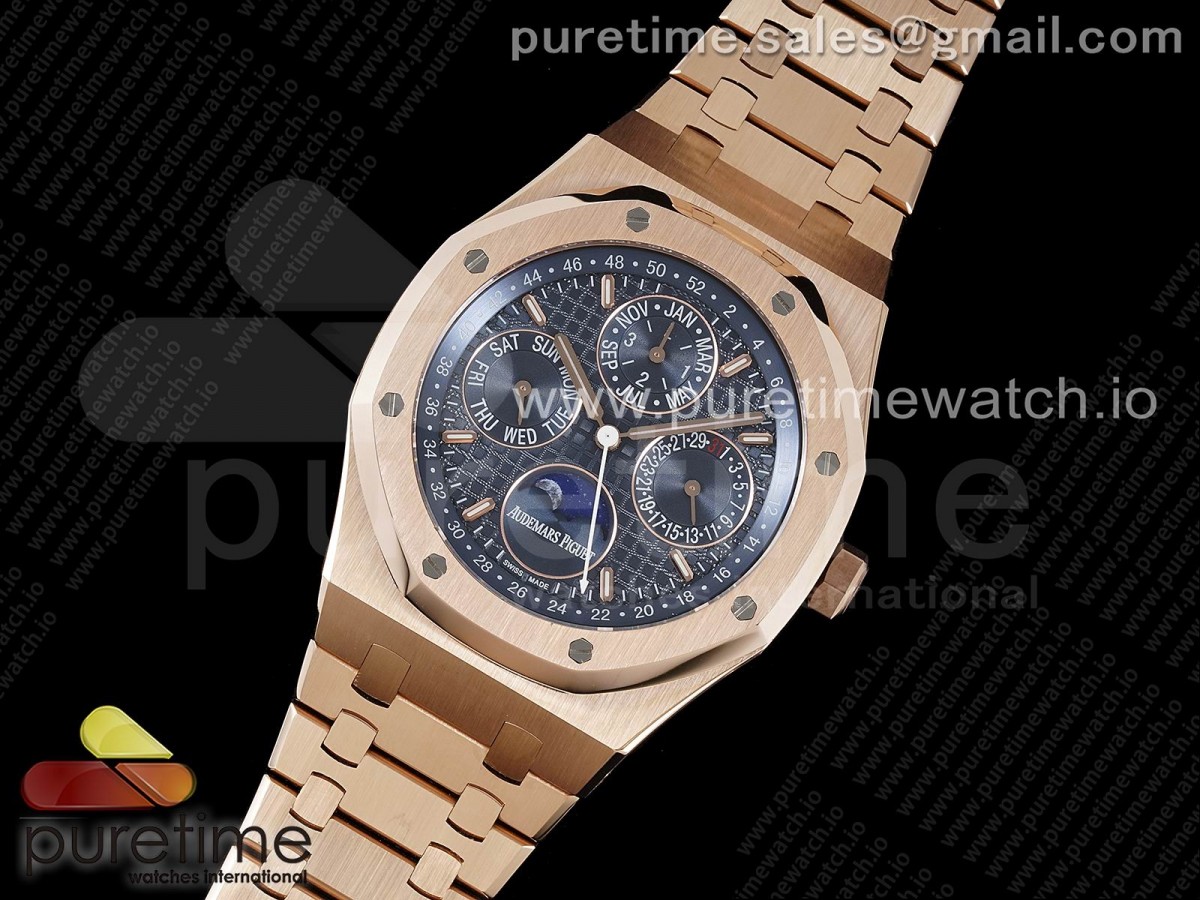 APS공장 오데마피게 로얄오크 오프쇼어 41MM 로즈골드 블루다이얼 브슬 Royal Oak 41mm Complicated 26574 RG APSF11 Best Edition Blue Dial on RG Bracelet A5134