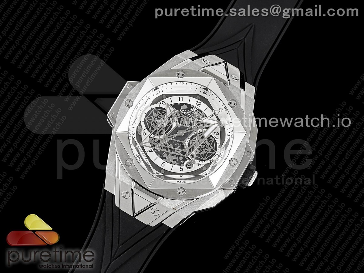 HR공장 위블로 빅뱅 생블루 II 크로노 화이트다이얼 러버스트랩 / Big Bang Sang Bleu II Chrono SS HRF Best Edition White Dial on Black Gummy Strap A7750
