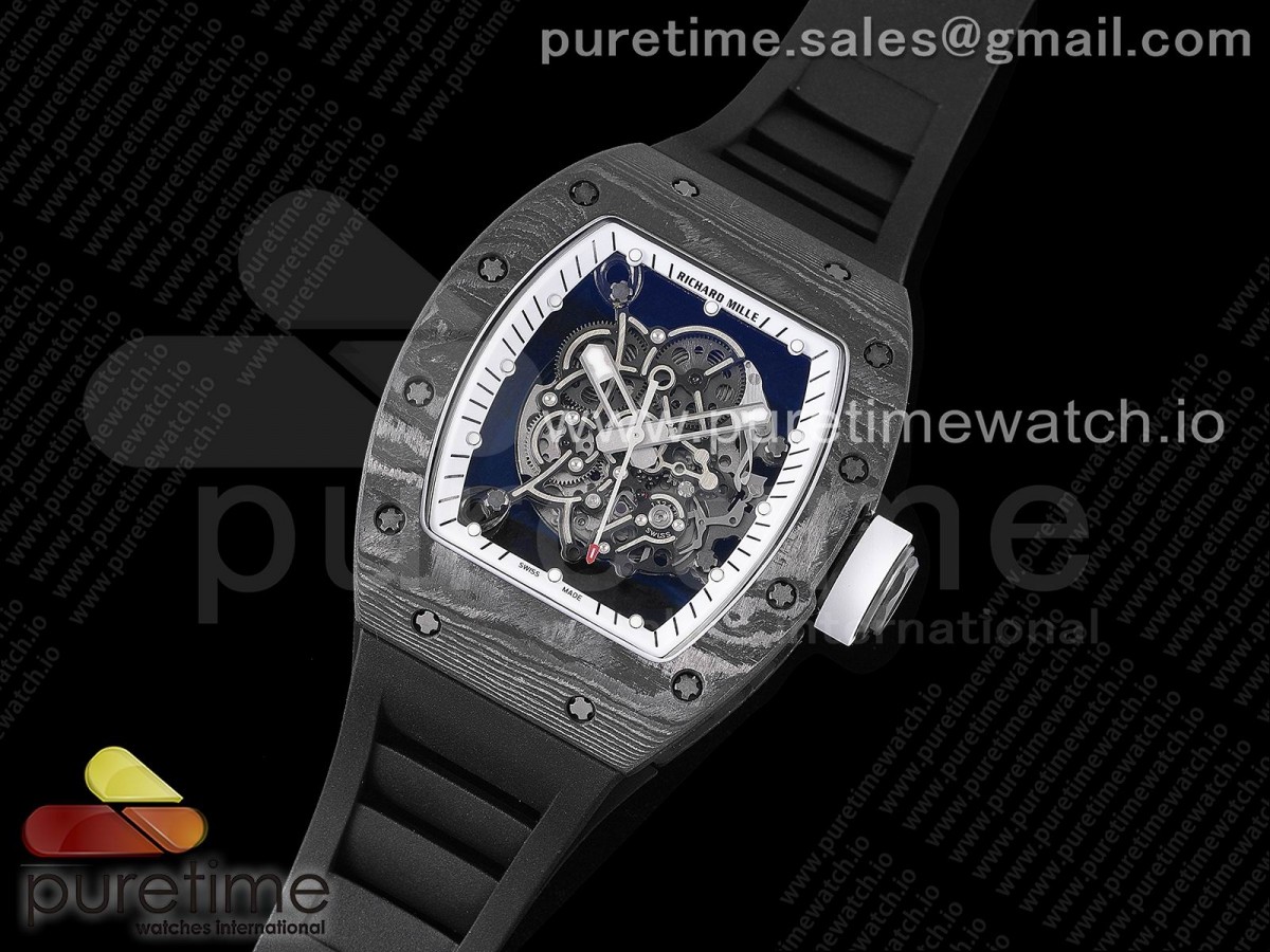 ZF공장 V3 RM035-02 NTPT 스켈레톤화이트다이얼 블랙러버 / RM035-02 Real NTPT ZF 11 Best Edition Skeleton White Dial on Black Rubber Strap NH05A V3