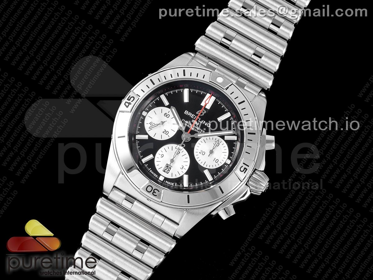 GF공장 브라이틀링 크르노맷 B01 42MM 블랙다이얼 브슬 / Chronomat B01 42mm SS GF 11 Best Edition Black Dial on SS Bracelet A7750