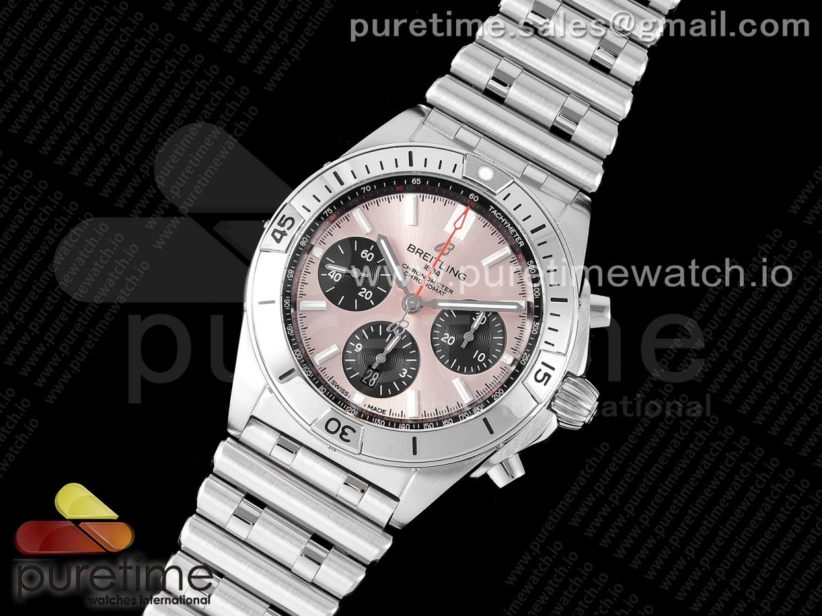 GF공장 브라이틀링 크르노맷 B01 42MM 핑크다이얼 브슬 / Chronomat B01 42mm SS GF 11 Best Edition Pink Dial on SS Bracelet A7750