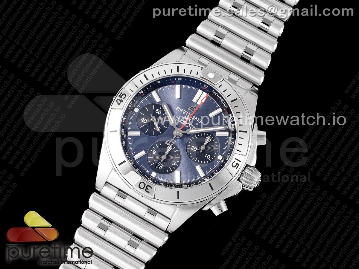 GF공장 브라이틀링 크르노맷 B01 42MM 블루다이얼 브슬 / Chronomat B01 42mm SS GF 11 Best Edition Blue Dial on SS Bracelet A7750