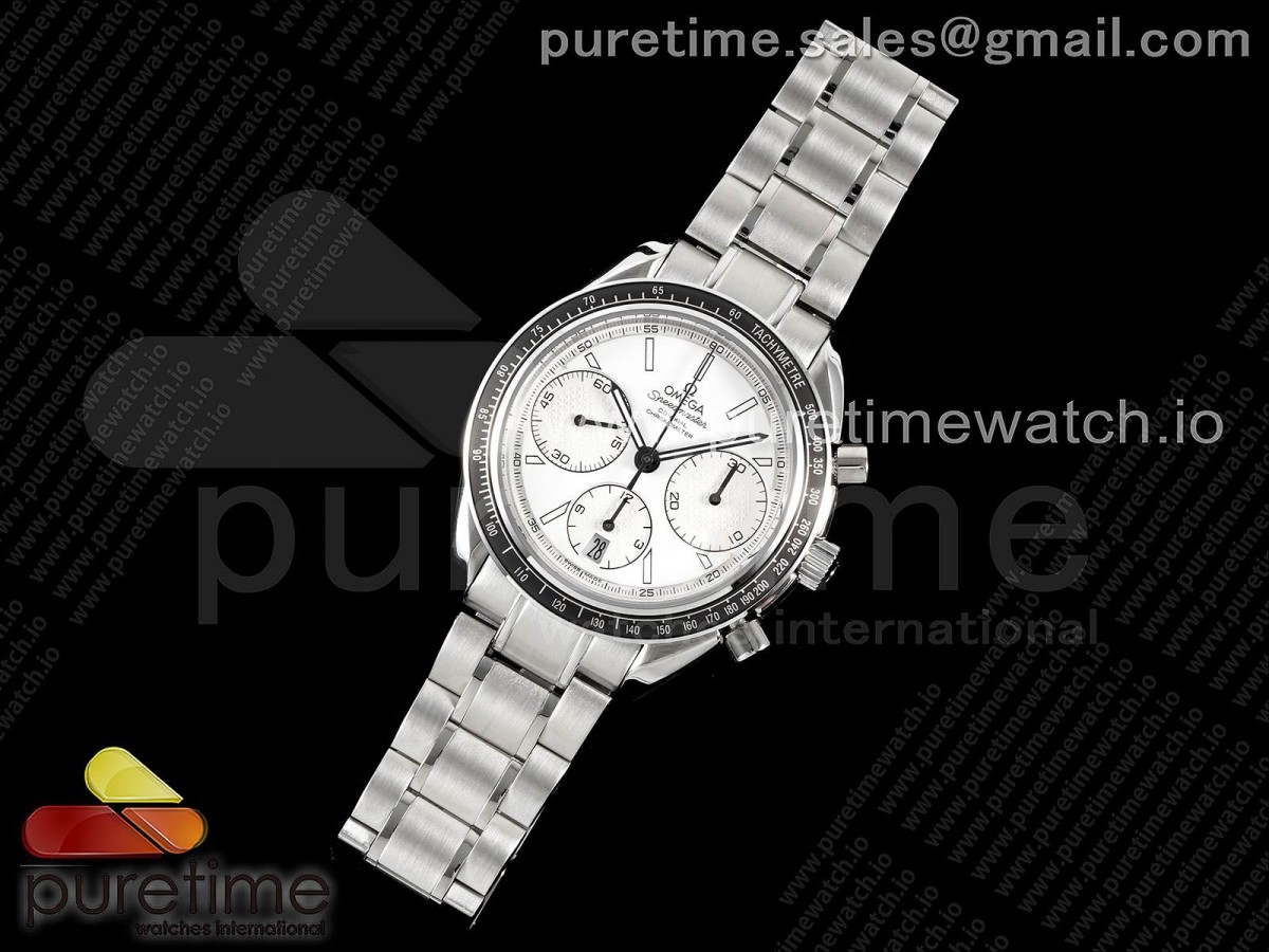 HR공장 오메가 스피드마스터 레이싱마스터 화이트다이얼 브슬 / Speedmaster Racing Master SS HRF 1:1 Best Edition White Dial on SS Bracelet A7750