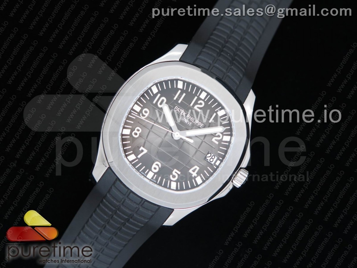 ZF공장 파텍필립 아쿠아넛 그레이다이얼 러버 / Aquanaut 5167A SS ZF 1:1 Best Edition Black Dial on Black Rubber Strap 324CS