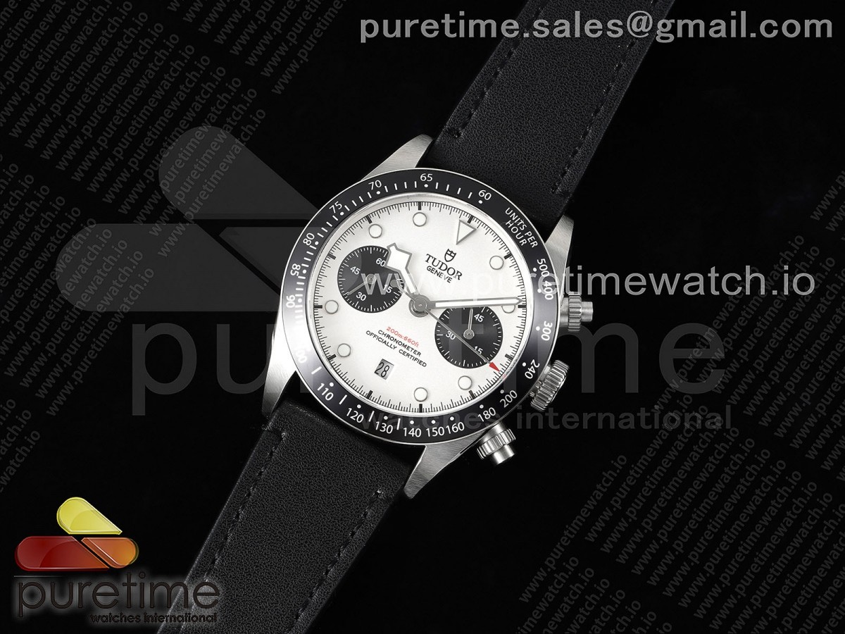 TWS공장 튜더 블랙베이 크로노 41MM 화이트블랙다이얼 가죽 / Black Bay Chrono SS TWS 11 Best Edition WhiteBlack Dial on Black Leather Strap A7750