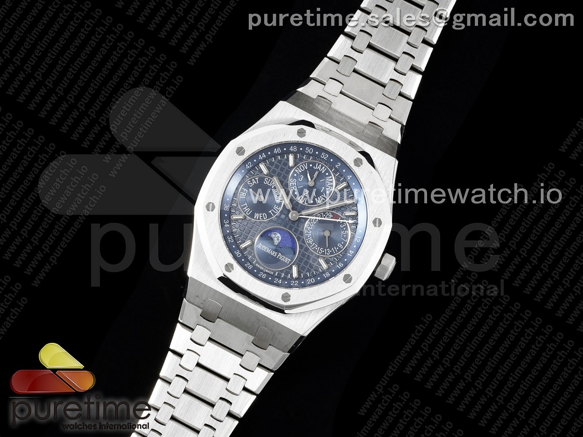 APS공장 오데마피게 로얄오크 오프쇼어 41MM 블루다이얼 브슬  Royal Oak 41mm Complicated 26574 SS APSF 11 Best Edition Blue Dial on SS Bracelet A5134 (CHS)