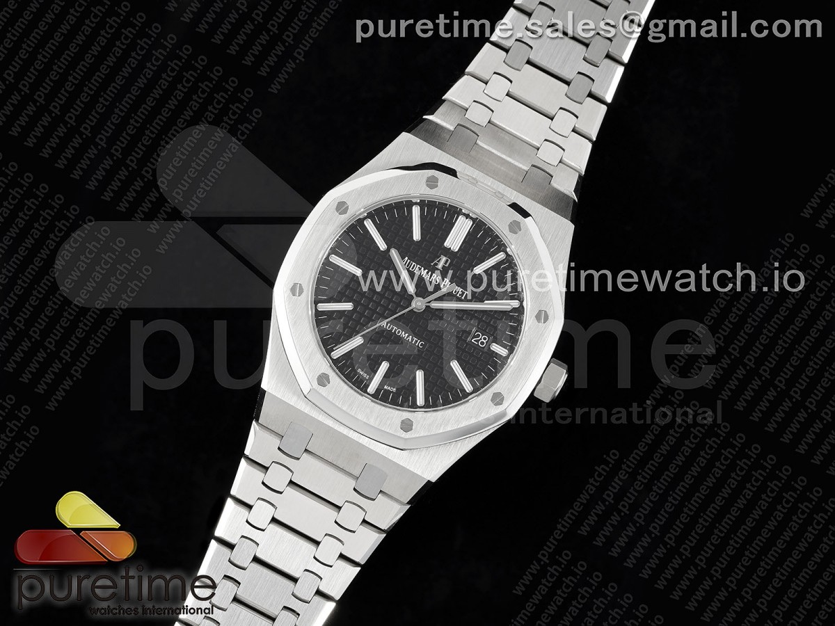 APS공장 오데마피게 로얄오크 15400 블랙다이얼 브슬 / Royal Oak 41mm 15400 SS APSF 11 Best Edition Black Textured Dial on SS Bracelet A3120 Super Clone