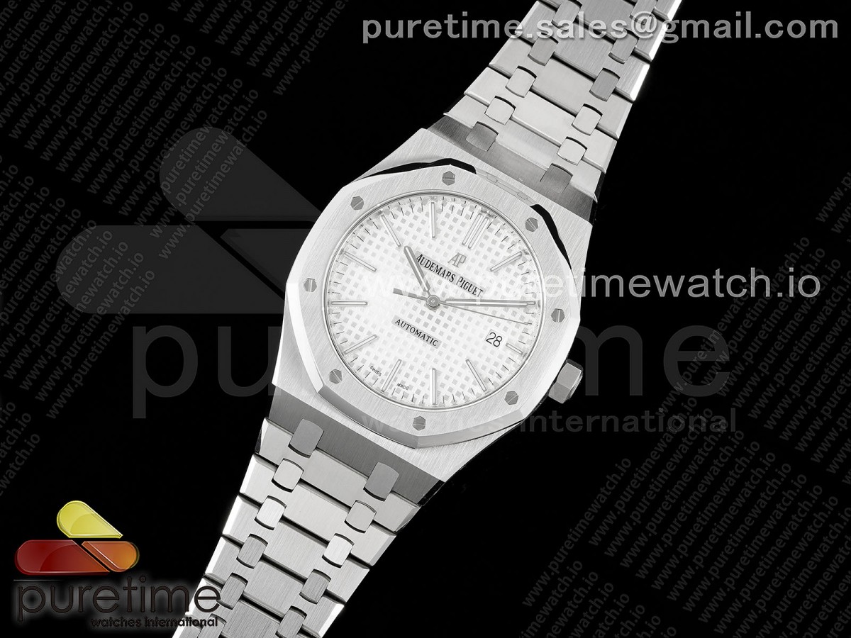 APS공장 오데마피게 로얄오크 15400 화이트다이얼 브슬 / Royal Oak 41mm 15400 SS APSF 11 Best Edition White Textured Dial on SS Bracelet A3120 Super Clone