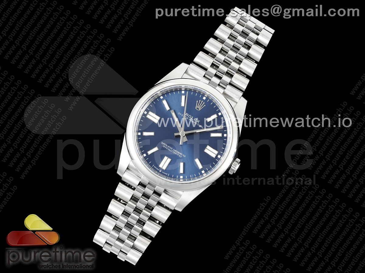 EW공장 롤렉스 오이스터퍼페츄얼 41MM 블루다이얼 쥬빌레 (인덱스틀어짐 교환X)  / Oyster Perpetual 41mm 124300 EWF Best Edition Blue Dial on SS Jubilee Bracelet A3230