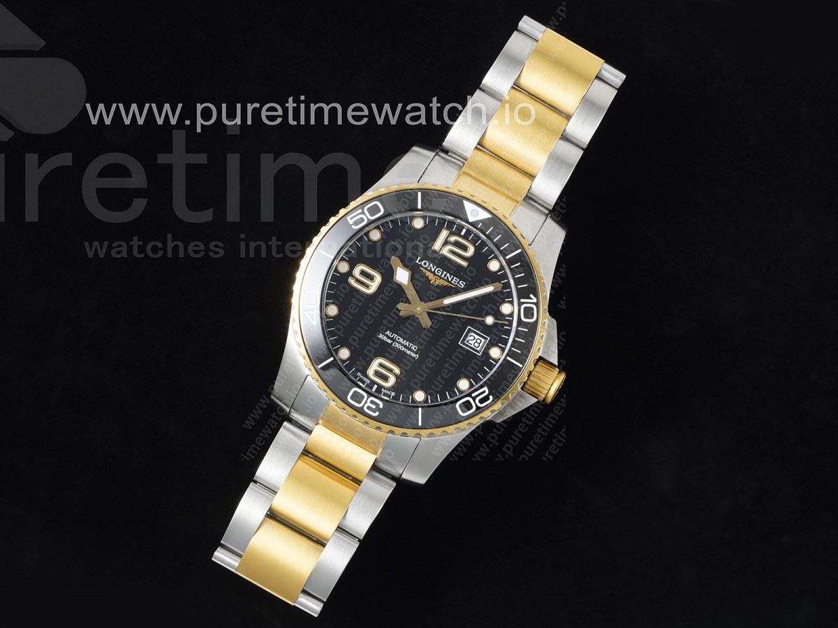 ZF공장 론진 하이드로콘퀘스트 옐로우골드 콤비 블랙 브슬 / Conquest SSYG Black Ceramic Bezel SS ZF 11 Best Edition Black Dial on SSYG Bracelet A2824