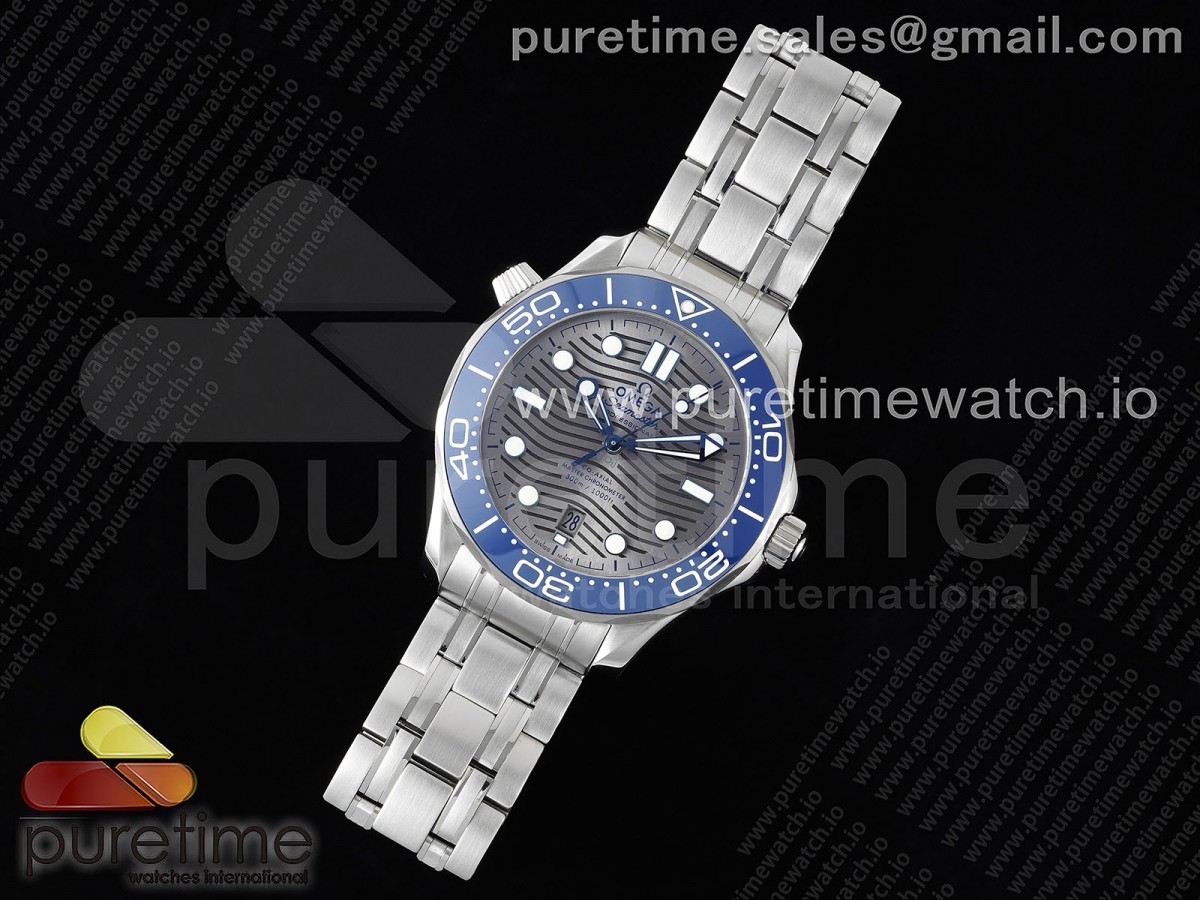 HR공장 오메가 씨마스터 다이버 300 블루세라믹 그레이다이얼 브슬 / Seamaster Diver 300M SS Blue Ceramic Bezel HRF 11 Best Edition Gray Dial on SS Bracelet A2824