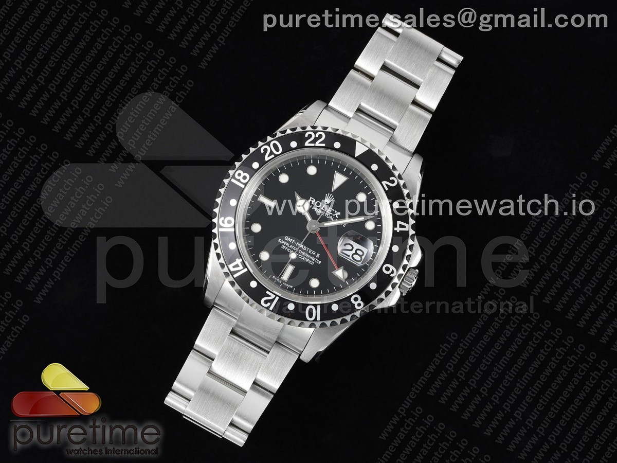 JD공장 롤렉스 GMT마스터2 블랙베젤 VR3186브슬 / GMT-Master II 16710 Black Bezel JDF 11 Best Edition Black Dial on SS Bracelet SA3186