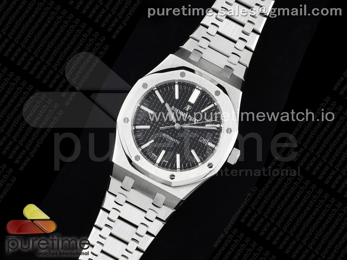 ZF공장 오데마피게 로얄오크 15400 블랙다이얼 브슬 /Royal Oak 41mm 15400 SS ZF 11 Best Edition Black Textured Dial on SS Bracelet SA3120 Super Clone