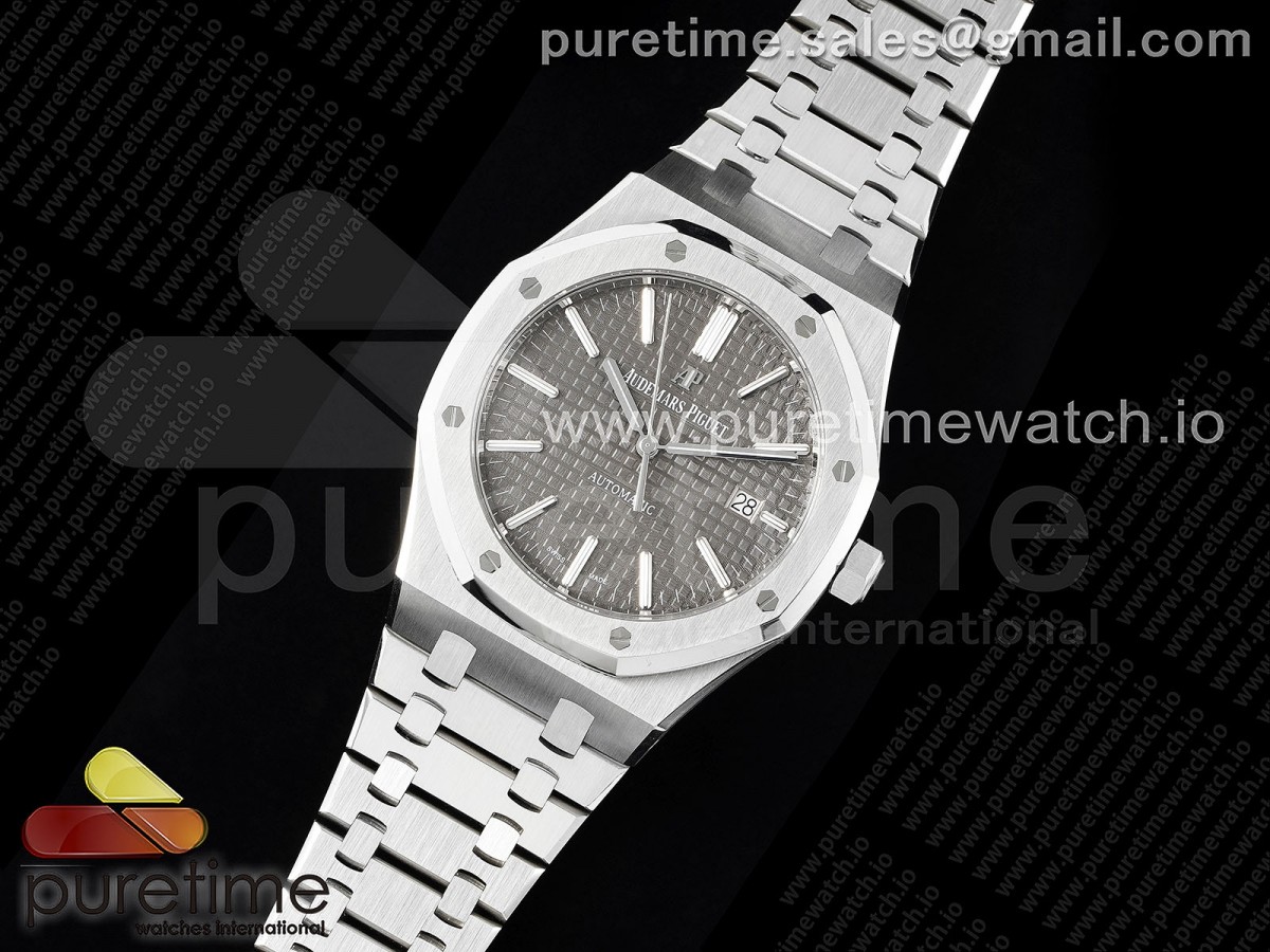 ZF공장 오데마피게 로얄오크 15400 그레이다이얼 브슬 / Royal Oak 41mm 15400 SS ZF 11 Best Edition Gray Textured Dial on SS Bracelet SA3120 Super Clone