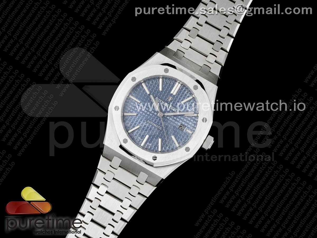 RS공장 오데마피게 로얄오크 블루 Royal Oak 41mm 15400 SS RSF 11 Best Edition Blue Textured Dial on SS Bracelet A3120 Super Clone