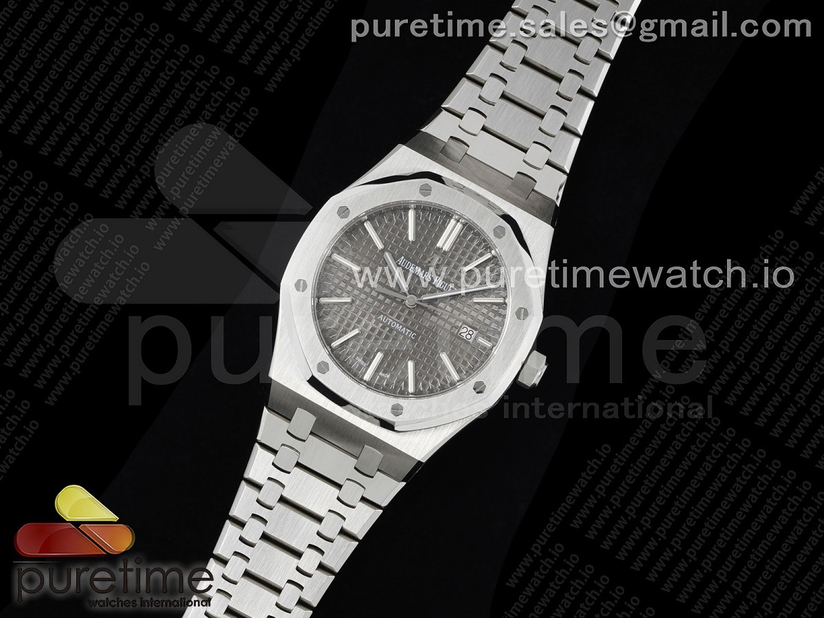 RS공장 오데마피게 로얄오크 그레이 Royal Oak 41mm 15400 SS RSF 11 Best Edition Gray Textured Dial on SS Bracelet A3120 Super Clone