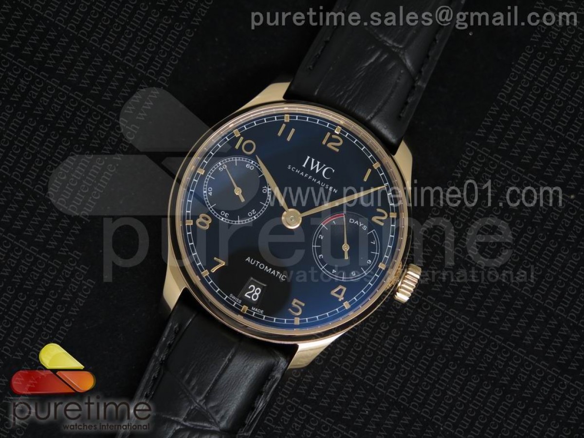 ZF공장 IWC 포르투기즈 부엉이 Portuguese Real PR RG IW5007 ZF 11 Best Edition Black Dial on Black Leather Strap A52010 V2