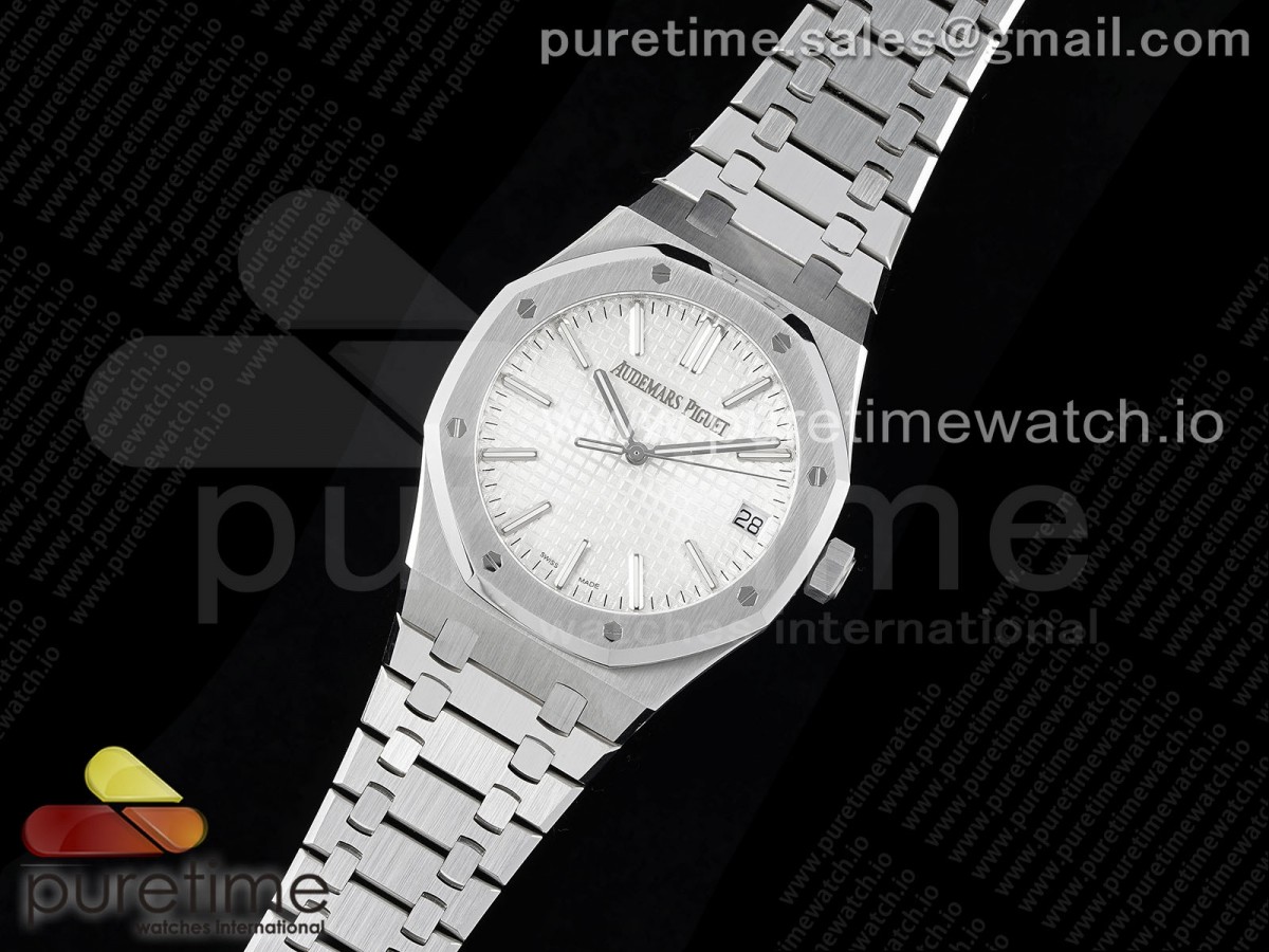 ZF공장 오데마피게 로얄오크 15510 50주년 화이트다이얼Royal Oak 41mm 15510 50th Anniversary SS ZF 11 Best Edition White Textured Dial on SS Bracelet A4302