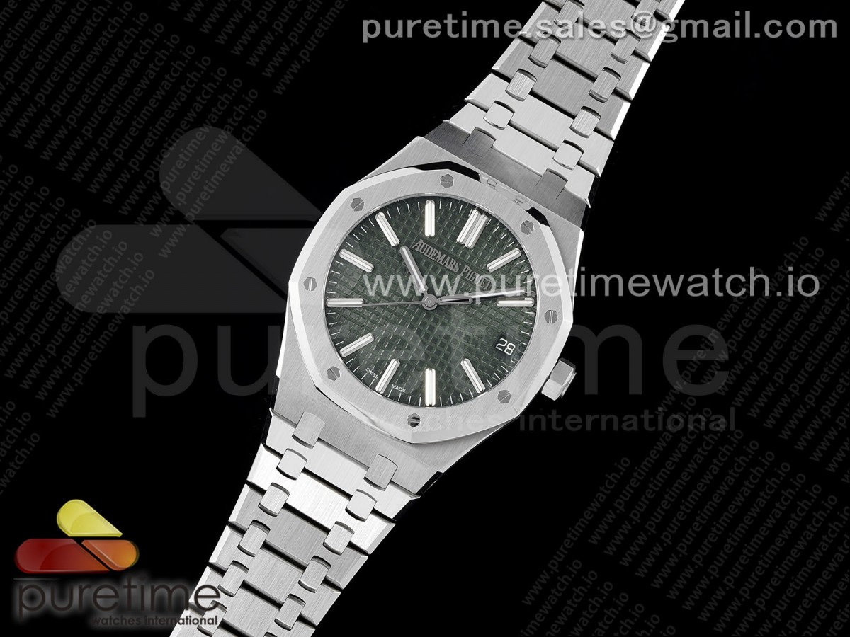 ZF공장 오데마피게 로얄오크 15510 50주년 그린다이얼Royal Oak 41mm 15510 50th Anniversary SS ZF 11 Best Edition Green Textured Dial on SS Bracelet A4302