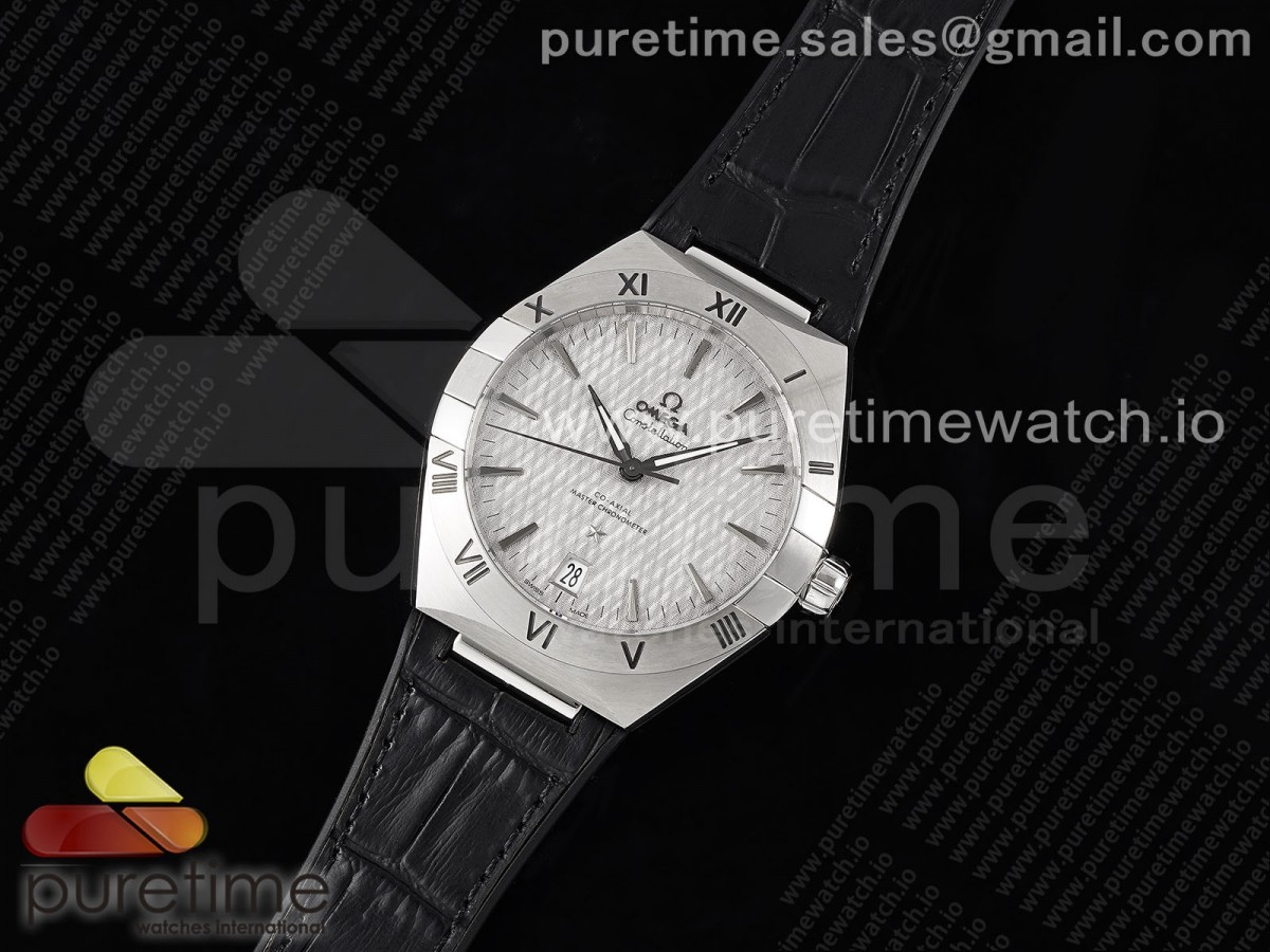 SB공장（VS공장） 오메가 컨스텔레이션 가죽스트랩/Constellation SS SBF 11 Best Edition Gray Dial on Black Gummy Strap A8900 Super Clone