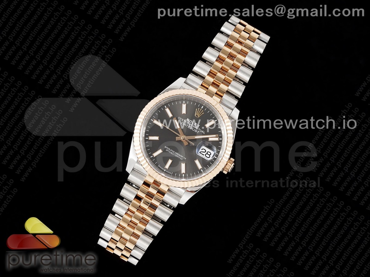 VS공장 롤렉스 데이저스트 36MM 로즈골드 콤비 그레이 3235 신형 DateJust 36 SS 116231 VSF 11 Best Edition 904L Steel Gray Stick Dial on Jubilee Bracelet VS3235