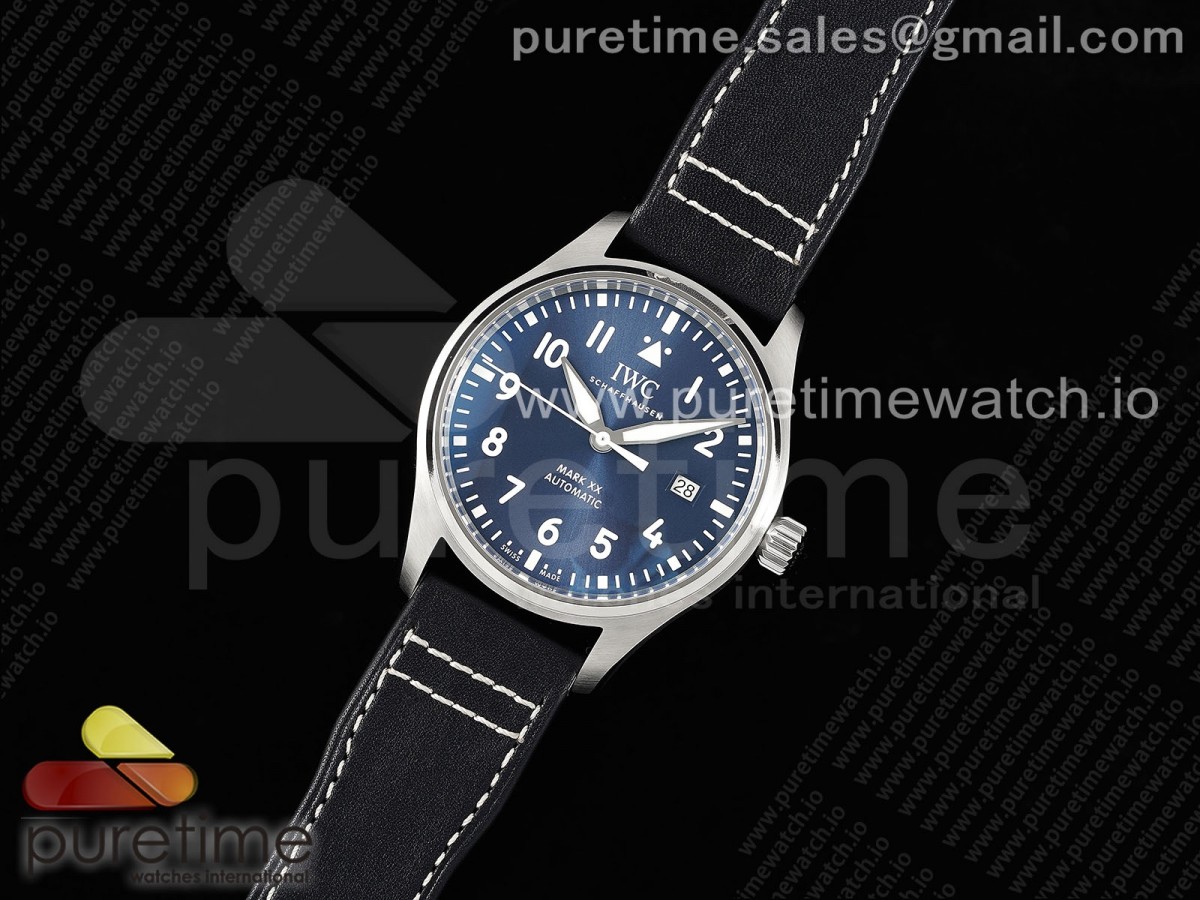 ZF공장 IWC 마크20 블루 다이얼 Pilot Mark XX IW328203 ZF 11 Best Edition Blue Dial on Dark Blue Leather Strap A32111