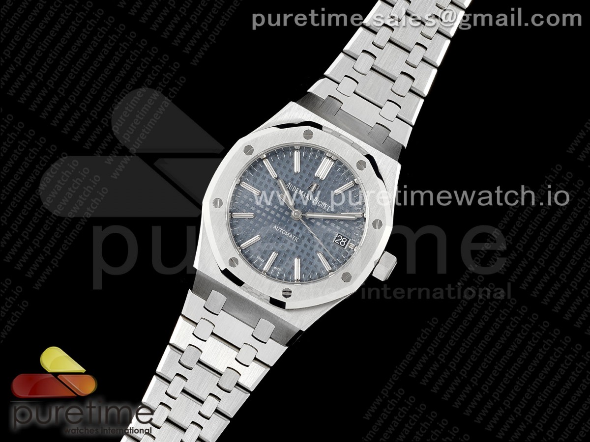 APS공장 로얄오크37미리 15450 블루 다이얼 Royal Oak 37mm 15450 SS APSF 11 Best Edition Blue Textured Dial on SS Bracelet SA3120 Super Clone