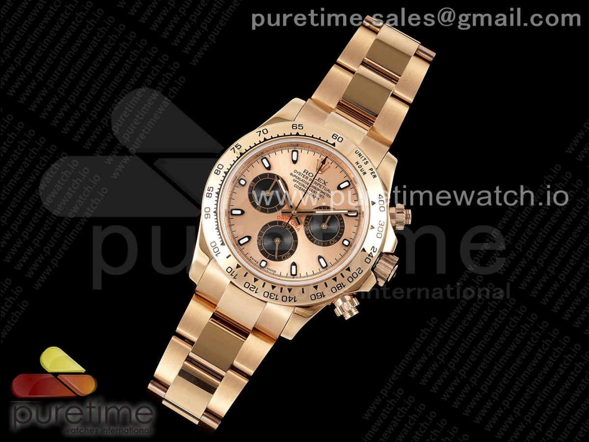 OM공장 롤렉스 데이토나 로즈골드  로즈골드/블랙 Daytona 116505 RG OMF Best Edition RGBlack Dial on RG Bracelet A7750 (Slim Movement)